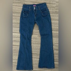 Low Rise Y2K Dark Blue Flare Jeans